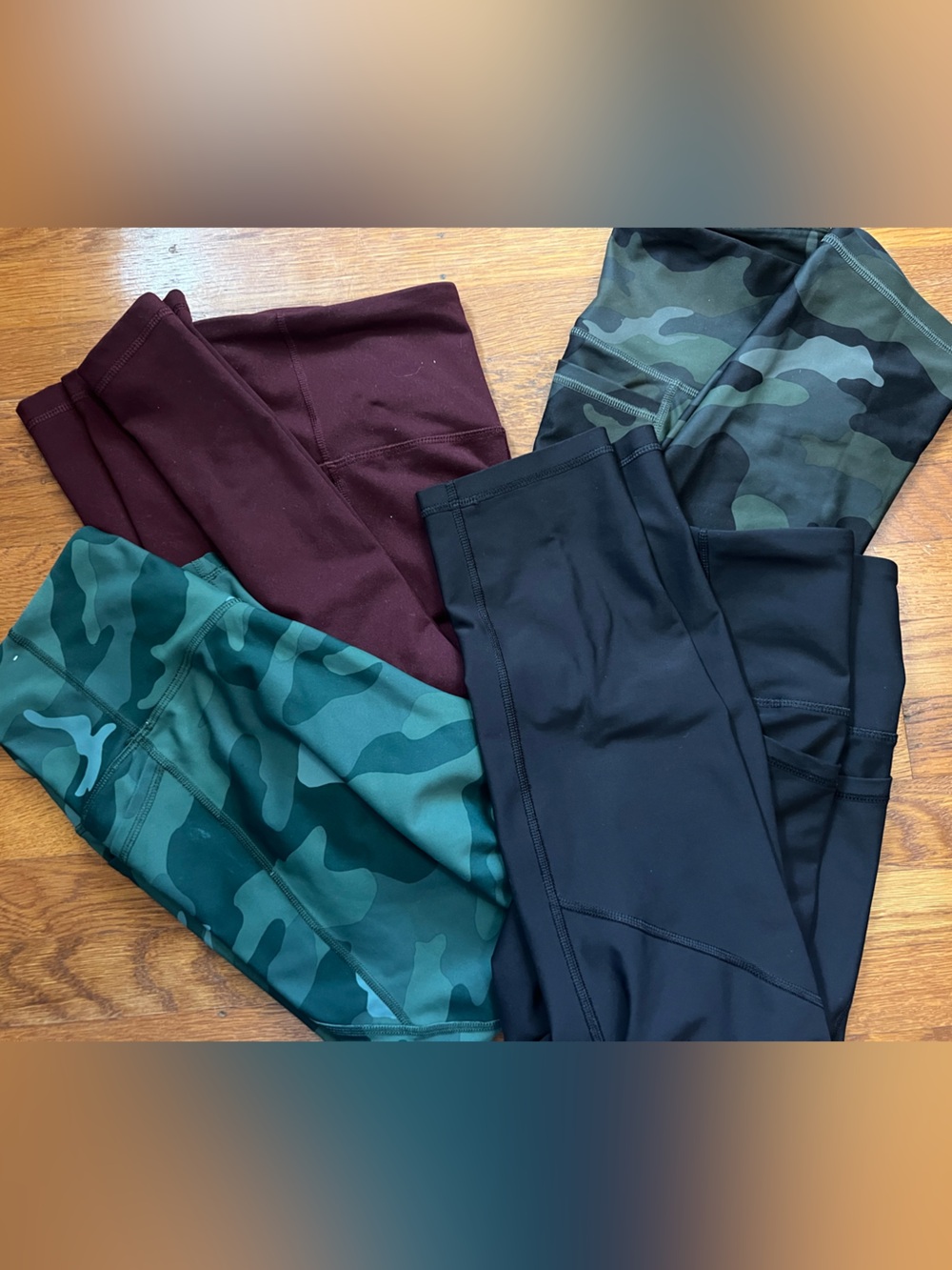 Old Navy Leggings  - Black, Burgundy & Green Camo